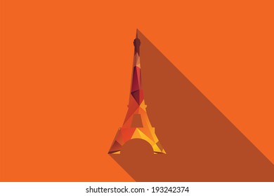 World landmark, Eiffel Tower, Paris, France, Europe, vector illustration