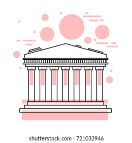 World landmark flat line design icon