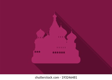 World landmark, St Basil's Cathedral, Moscow, Russia, vector illustration