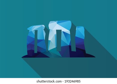 World landmark, Stonehenge, English country, Wiltshire, UK, Europe, vector illustration