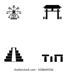 world landmarks icon set