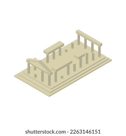 Weltweit Wahrzeichen isometrische Zusammensetzung mit isoliertem Bild des berühmten historischen Gebäudes Vektorgrafik