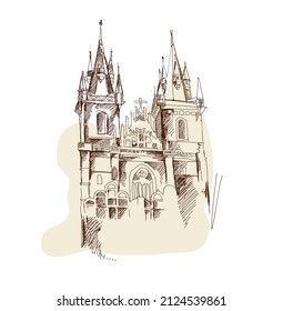 World landmarks sketch vintage icons set