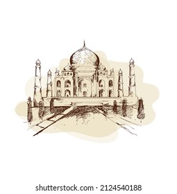 World landmarks sketch vintage icons set