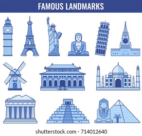 World landmarks. Travel and Tourism. Vector illustration