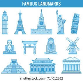 World landmarks. Travel and Tourism. Vector illustration