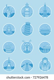 World landmarks. Travel and Tourism. Vector illustration