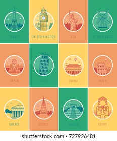 World landmarks. Travel and Tourism. Vector illustration