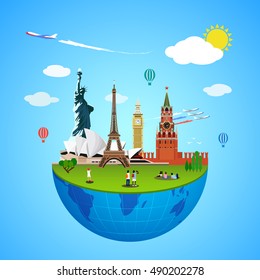 World landmarks vector concept