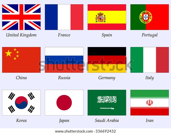 Les Langues Du Monde Ensemble De Drapeaux Image Vectorielle De Stock Libre De Droits