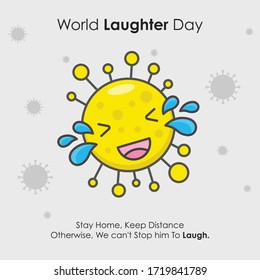 World Laughter Day 3 may 2020 corona, world laughter day typography vector design.
