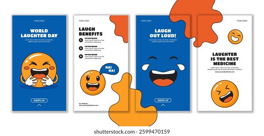 World Laughter Day Celebration Social Media Stories Template Illustration