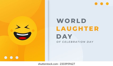 Ilustración de diseño de vectores para celebración del Día Mundial de la Risas para fondo, afiche, cartel, publicidad, tarjeta de saludo