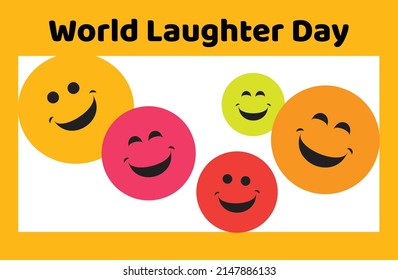 World Laughter Day, colorful laughing emoji perfect for banners or posters theme World Laughter Day