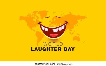 World Laughter Day creative with Funny happy humorous Laughing face cartoon vector illustration