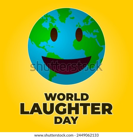 World laughter day, Earth in the shape of happy emoji. World laughter day background with the earth laughing
