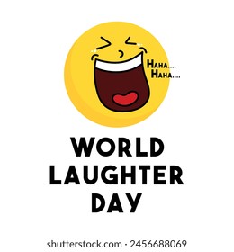 World Laughter Day. First Sunday of May. White background. Flat design vector. Poster, banner, card, background. Eps 10.