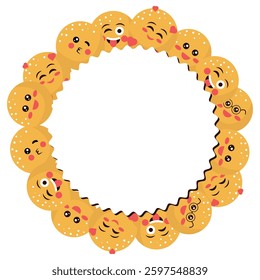 World laughter day frame, funny cartoon illustration on the white background