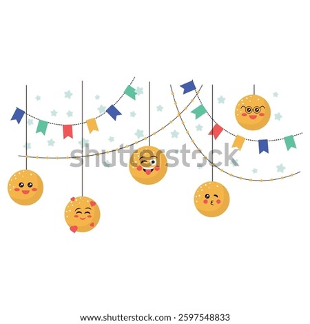 World laughter day, funny cartoon illustration on the white background