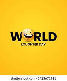 World Laughter day. Happy world smile day, LAughter lip symbol creative design for social media post. 3D Illustration