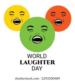 World Laughter Day. Holiday concept. Template for background, banner, card, poster with text inscription.