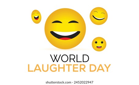 World Laughter Day observed every year in May. Template for background, banner, card, poster with text inscription.