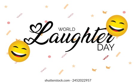 World Laughter Day observed every year in May. Template for background, banner, card, poster with text inscription.