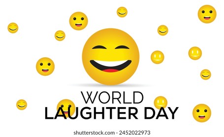 World Laughter Day observed every year in May. Template for background, banner, card, poster with text inscription.
