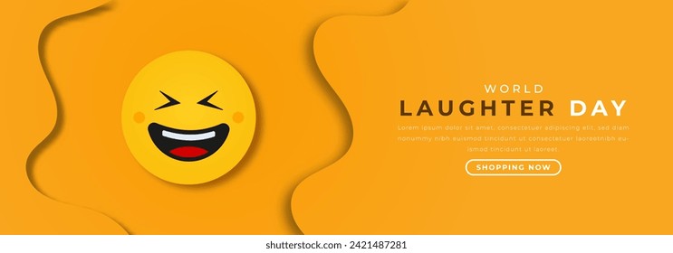 World Laughter Day Paper cut style Vector Design Illustration for Background, Poster, Banner, Advertising, Greeting Card