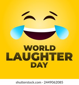 World Laughter Day, world laughter day typography vector design. laughter day illustration with emoji expression.