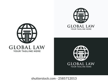world law logo design template, world justice logo, world reach law logo or global law
