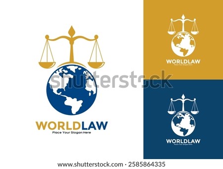 World law logo vector design. Suitable for business, law firm, attorney, education and social media