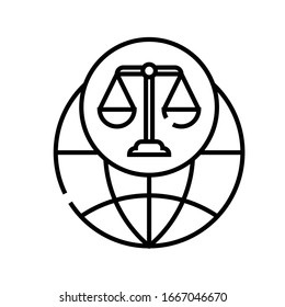 World laws line icon, concept sign, outline vector illustration, linear symbol.