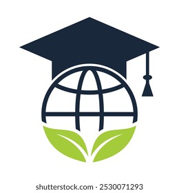world leaf education logo design vector graphic icon.
