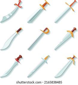 world legendary swords vector design pack