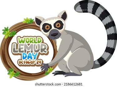 World Lemur Day Poster Design Illustration