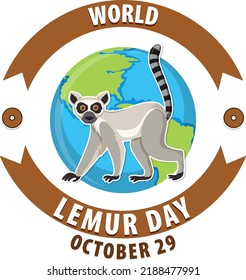 World Lemur Day Poster Design illustration