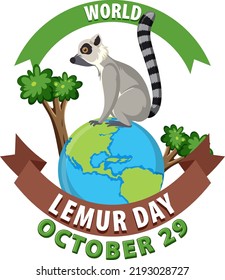 World Lemur Day Poster Design illustration
