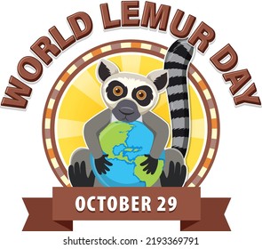 World Lemur Day Poster Design Illustration