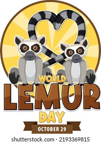 Ilustración de diseño de afiches del Día Mundial del Lemur
