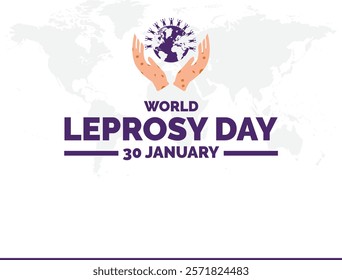 World Leprosy Day. background, banner, card, poster, template. Vector illustration.Flat illustration of World Leprosy Day. Vector banner ribbon with flowers