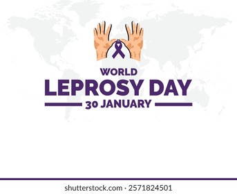 World Leprosy Day. background, banner, card, poster, template. Vector illustration.Flat illustration of World Leprosy Day. Vector banner ribbon with flowers