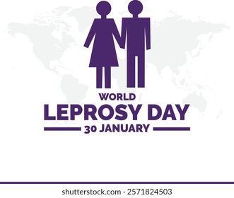 World Leprosy Day. background, banner, card, poster, template. Vector illustration.Flat illustration of World Leprosy Day. Vector banner ribbon with flowers