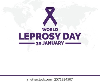 World Leprosy Day. background, banner, card, poster, template. Vector illustration.Flat illustration of World Leprosy Day. Vector banner ribbon with flowers