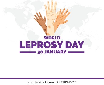 World Leprosy Day. background, banner, card, poster, template. Vector illustration.Flat illustration of World Leprosy Day. Vector banner ribbon with flowers