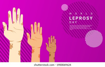 World Leprosy day background is purple in color with a modern design style