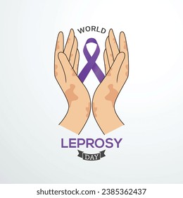 World leprosy day Flat illustration banner