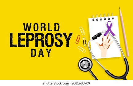 World Leprosy day (Hansen's disease) is observed every year on the last Sunday of January. to increase the public awareness of leprosy, Vector illustration