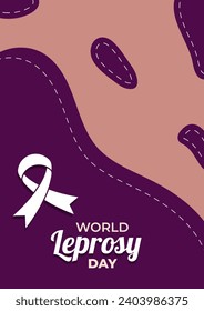 World Leprosy Day in January. Skin disease vector template with awareness ribbon symbol for poster element, banner, background