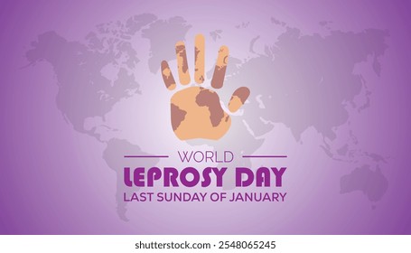 World Leprosy Day observed each year during January. Healthcare Medical Awareness concept. Vector template for banner, greeting card, poster with background.